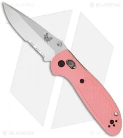 Benchmade Mini Griptilian AXIS Lock Knife Pink (2.91" Satin Serr) 556S-PNK-154CM