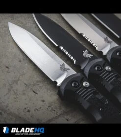 Benchmade 4400SBK Casbah Automatic Knife Black Grivory (3.4" Black Serr) -Bladehq Store benchmade casbah variety sw black plain serr dl