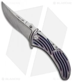 Brian Tighe Custom Medium Tighe Rod Folding Knife Gray/Blue Ti (3.5" Satin)