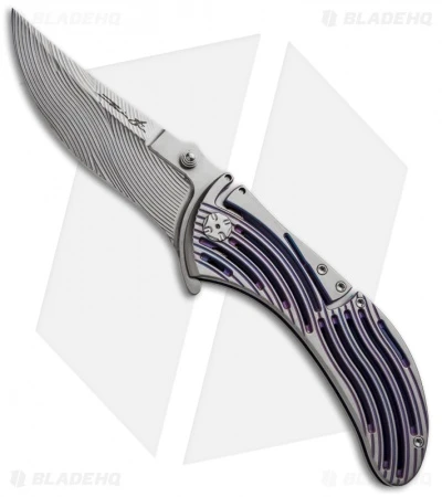 Brian Tighe Custom Medium Tighe Rod Folding Knife Gray/Blue Ti (3.5" Satin) 1 Brian Tighe Custom Medium Tighe Rod Folding Knife Gray/Blue Ti (3.5" Satin)