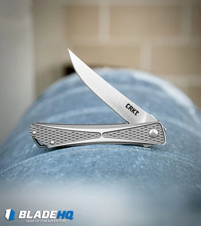 CRKT Crossbones Liner Lock Knife Aluminum (3.5" Satin) 7530 4 CRKT Crossbones Liner Lock Knife Aluminum (3.5" Satin) 7530 - Image 4