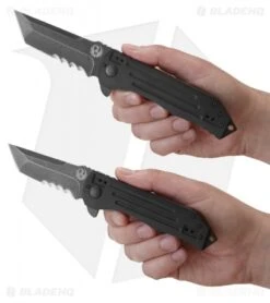CRKT Ruger Knives 2-Stage Compact Tanto Flipper Knife (3.5" Black SW) R2103K -Bladehq Store crkt ruger r2103k hand cm
